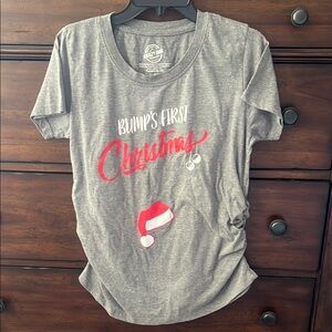 Gray Maternity Christmas T-Shirt